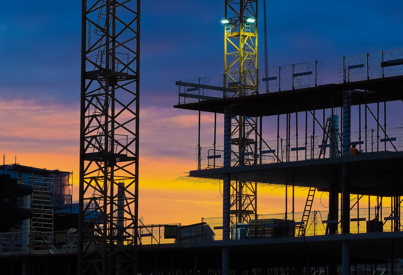 Construction Site at Sunset